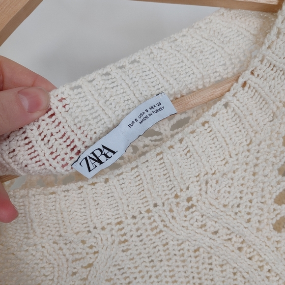 Zara Cream Cable Knit Sweater - Picture 2 of 4